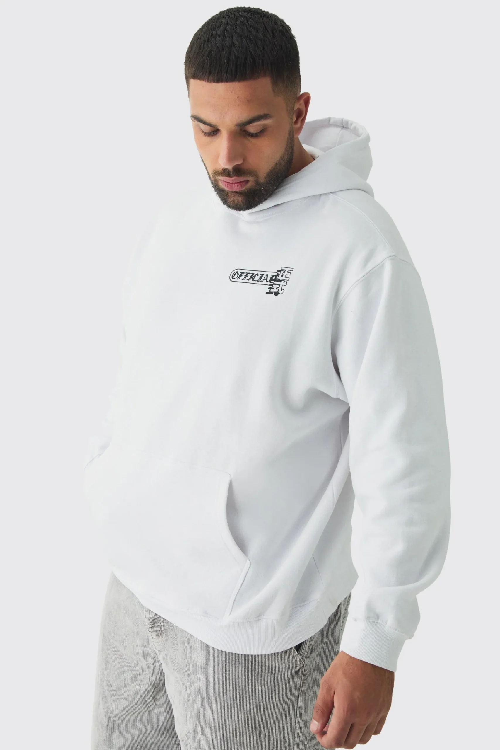 Plus Homme Dragon Graphic Oversized Hoodie | BoohooMAN UK
