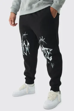 Plus Homme Splice Print Jogger | BoohooMAN UK