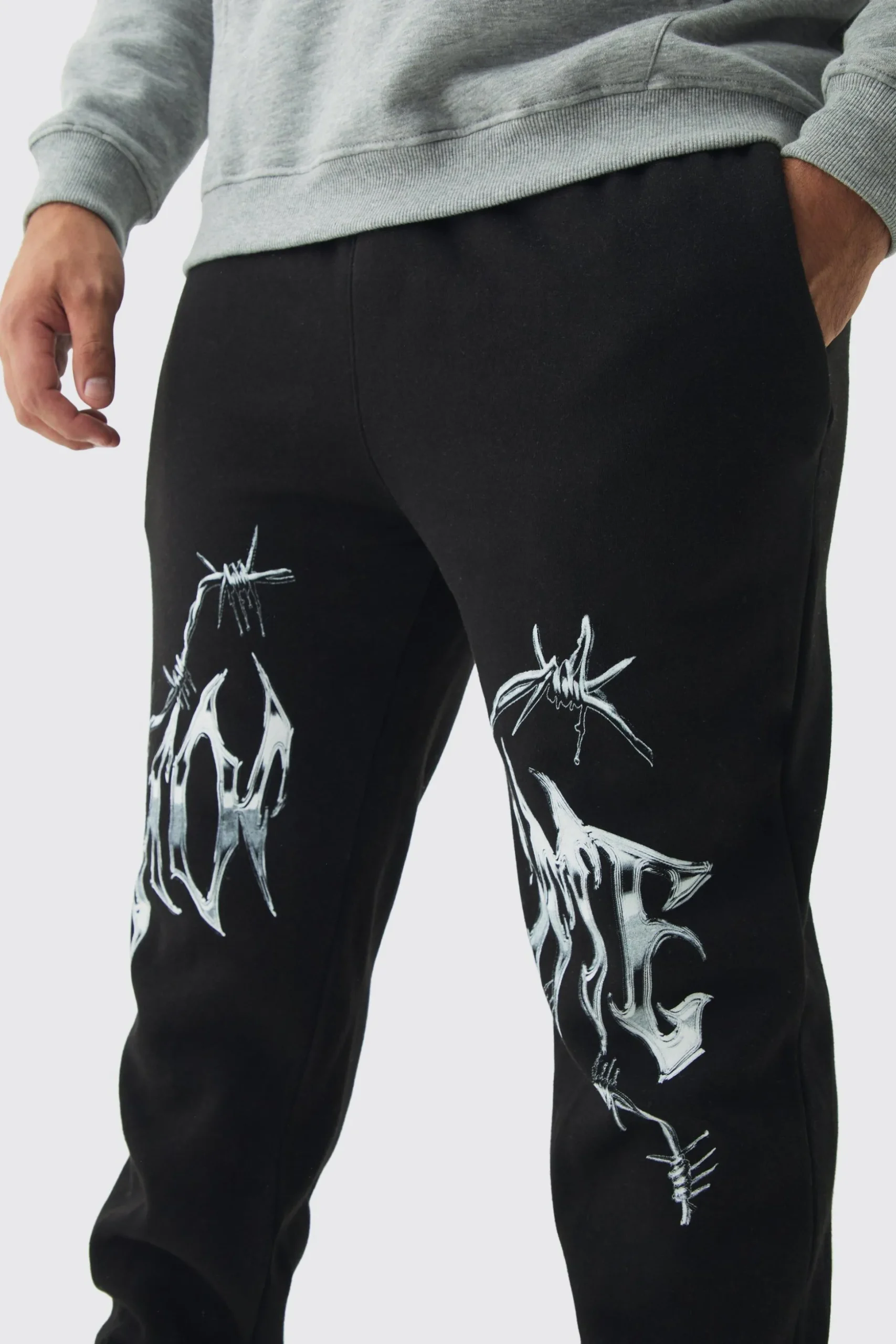 Plus Homme Splice Print Jogger | BoohooMAN UK