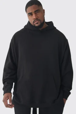 Plus Homme Spliced Floral Graphic Oversized Hoodie | BoohooMAN UK