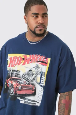 Plus Hot Wheels License Print T-shirt | BoohooMAN UK