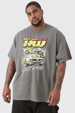 Plus Hot Wheels License Print T-shirt | BoohooMAN UK