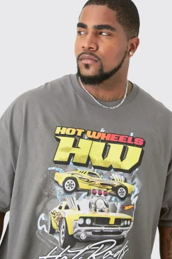 Plus Hot Wheels License Print T-shirt | BoohooMAN UK