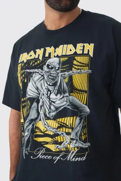 Plus Iron Maiden License Print T-shirt | BoohooMAN UK