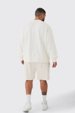 Plus Jacquard Knit Drawcord Shorts | BoohooMAN UK
