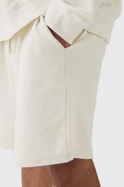 Plus Jacquard Knit Drawcord Shorts | BoohooMAN UK