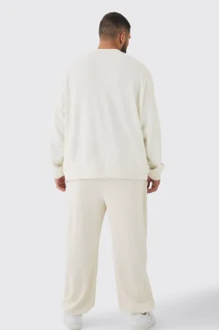 Plus Jacquard Knit Sweat | BoohooMAN UK