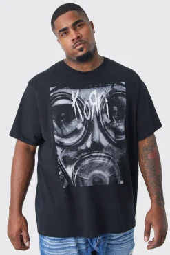 Plus Korn License T-shirt | BoohooMAN UK