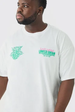 Plus Limited Edition Floral Print T-shirt | BoohooMAN UK