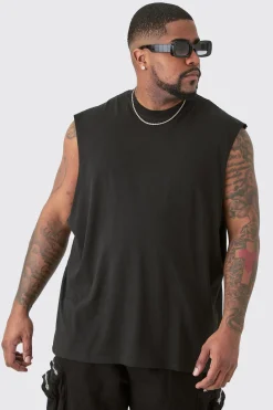 Plus Limited Edition Worldwide Back Print Tank In Black | BoohooMAN UK