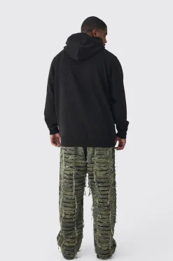 Plus Line Drawing Regular Fit Hoodie | BoohooMAN UK