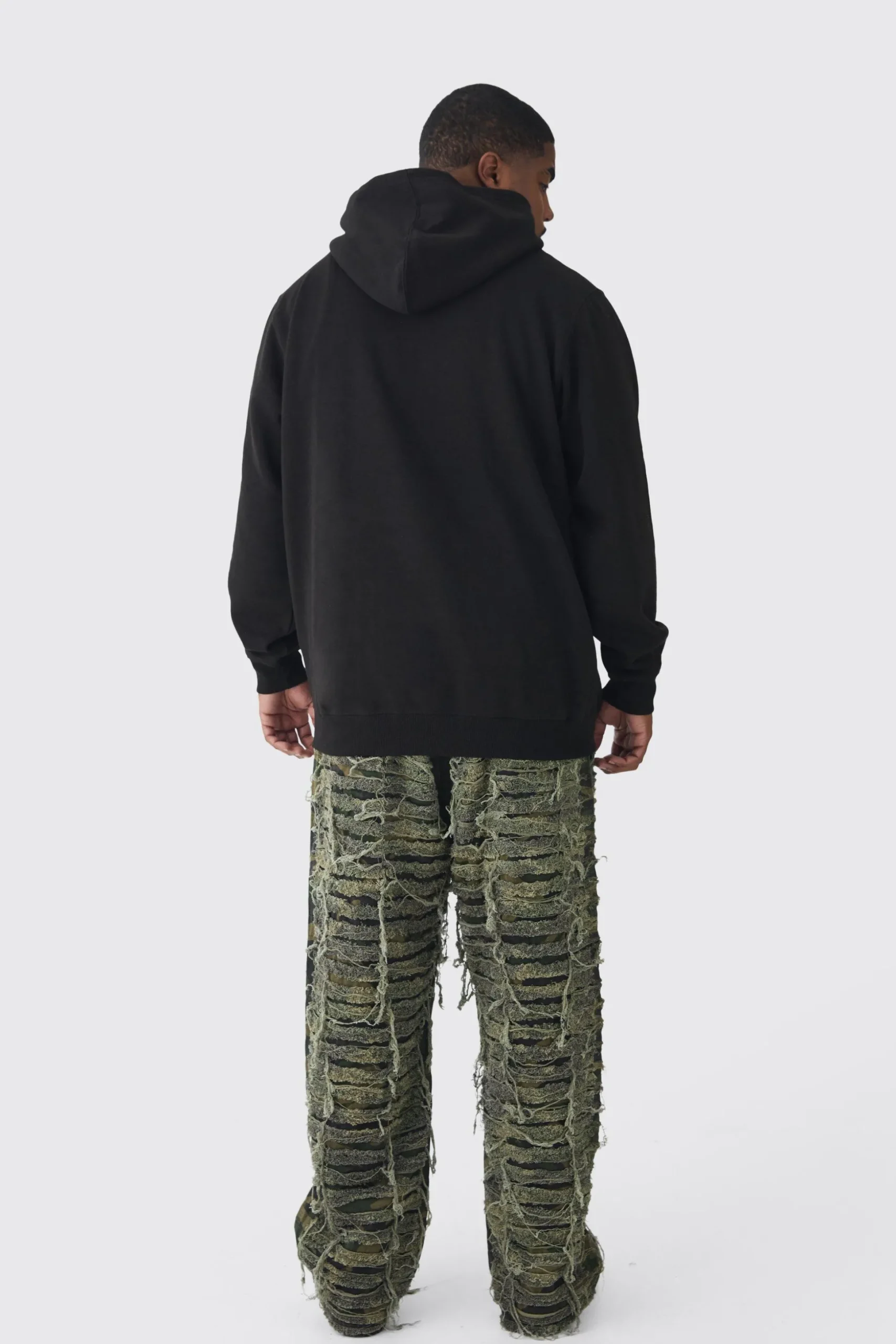 Plus Line Drawing Regular Fit Hoodie | BoohooMAN UK