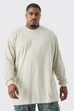 Plus Long Sleeve T-shirt | BoohooMAN UK