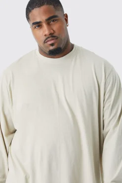 Plus Long Sleeve T-shirt | BoohooMAN UK