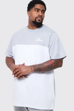 Plus Longline Man Colour Block T-shirt | BoohooMAN UK