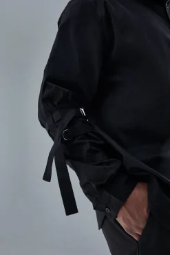 Plus Longsleeve Cinch Strap Shirt | BoohooMAN UK