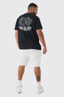 Plus Loose Fit Embroidery Shorts | BoohooMAN UK