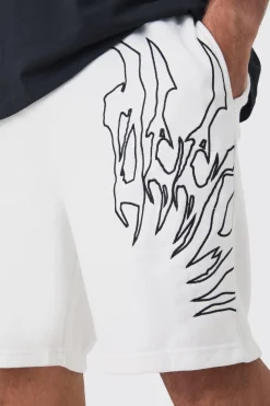 Plus Loose Fit Embroidery Shorts | BoohooMAN UK