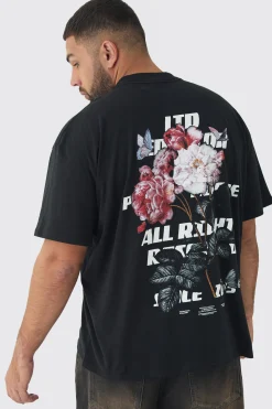 Plus LTD Edition Floral Printed T-Shirt | BoohooMAN UK