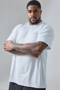 Plus Man Active Camo Raglan Regular Fit Performance T-shirt | BoohooMAN UK