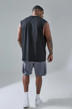 Plus Man Active Gym Championship Oversized Tank | BoohooMAN UK