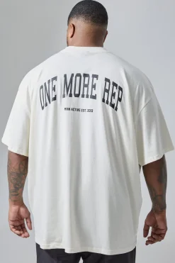 Plus Man Active Gym Oversized Rep T-shirt | BoohooMAN UK