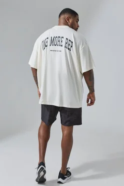 Plus Man Active Gym Oversized Rep T-shirt | BoohooMAN UK