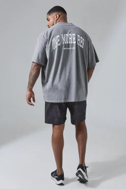 Plus Man Active Gym Oversized Overdyed Rep T-shirt | BoohooMAN UK