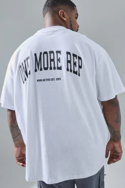 Plus Man Active Gym Oversized Rep T-shirt | BoohooMAN UK