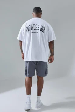 Plus Man Active Gym Oversized Rep T-shirt | BoohooMAN UK