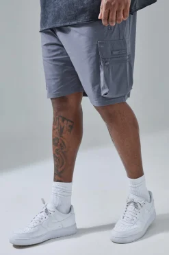Plus Man Active Lightweight 5inch Regular Fit Cargo Shorts | BoohooMAN UK
