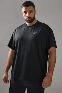 Plus Man Active Training Dept Oversized T-shirt | BoohooMAN UK