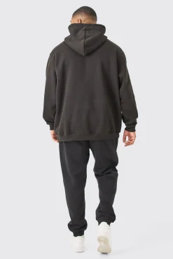 Plus Man Dash Slim Fit Jogger In Black | BoohooMAN UK