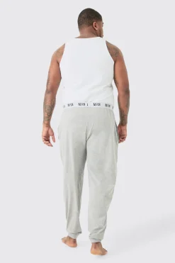 Plus Man Loungewear Joggers In Grey Marl | BoohooMAN UK