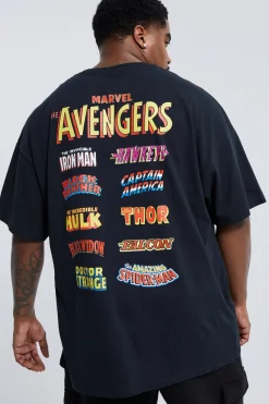 Plus Marvel Avengers License T-shirt | BoohooMAN UK