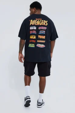 Plus Marvel Avengers License T-shirt | BoohooMAN UK