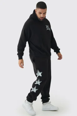 Plus Metallic Y2K Graphic Tracksuit | BoohooMAN UK