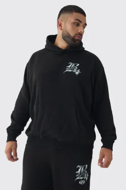 Plus Metallic Y2K Graphic Tracksuit | BoohooMAN UK