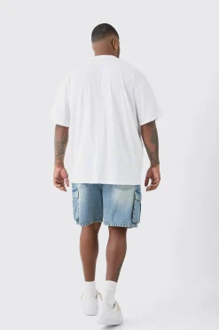 Plus Miami Doodle Print T-shirt In White | BoohooMAN UK