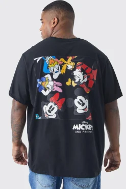 Plus Mickey Mouse License T-shirt | BoohooMAN UK