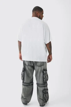 Plus Mono Man Balaclava T-shirt In White | BoohooMAN UK
