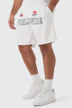 Plus Moto Printed Swim Shorts | BoohooMAN UK