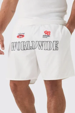 Plus Moto Printed Swim Shorts | BoohooMAN UK