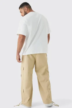 Plus Multi Cargo Gusset Baggy Cargo Trousers | BoohooMAN UK