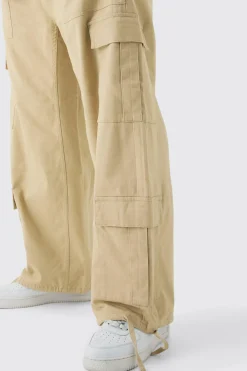 Plus Multi Cargo Gusset Baggy Cargo Trousers | BoohooMAN UK