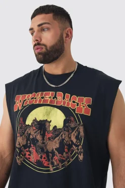 Plus Nickelback License Print Tank | BoohooMAN UK