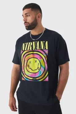 Plus Nirvana Smiley License T-shirt | BoohooMAN UK