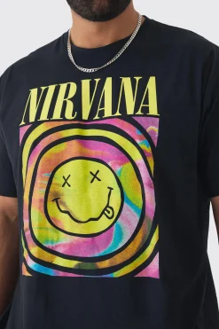 Plus Nirvana Smiley License T-shirt | BoohooMAN UK