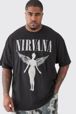 Plus Nirvana Tour Dates Back Print License T-shirt | BoohooMAN UK