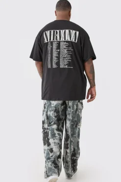 Plus Nirvana Tour Dates Back Print License T-shirt | BoohooMAN UK